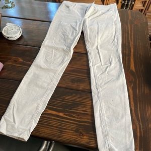 White corduroy skinny jeans